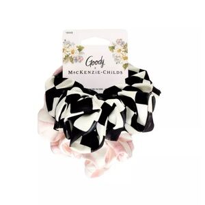 MacKenzie-Childs Black Pink and White Checkered Scrunchie Set of 2